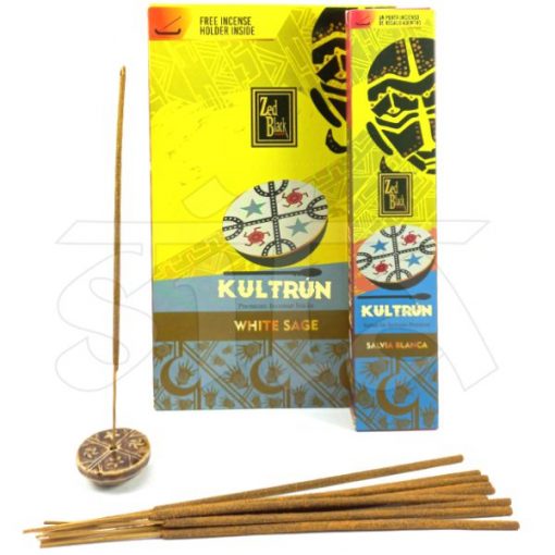 Caja de Incienso x12 Masala 15gr Kultrun SALVIA BLANCA c/porta incienso