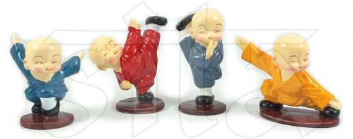 Set 4pzas Monjes Shaolin de polirresina 325264