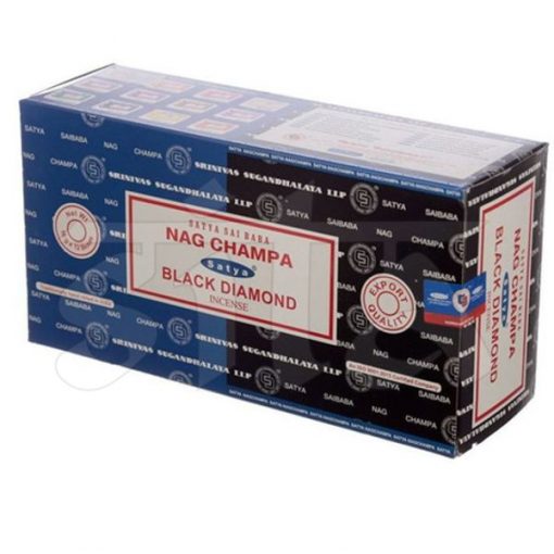 Caja de Incienso Masala x12 NAG CHAMPA y DIAMNATE NEGRO Satya15gr