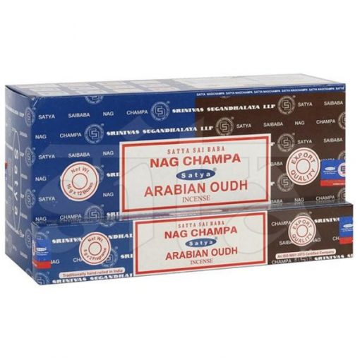 Caja de Incienso Masala x12 NAG CHAMPA y ARABIAN OUDH Satya15gr