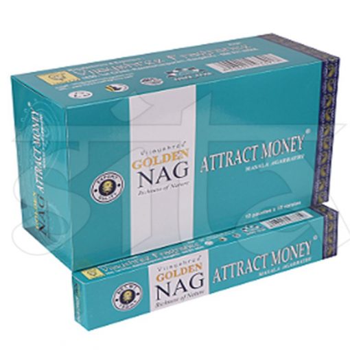 Caja de Incienso Masala x12 Golden Nag ATRAE DINERO 15g