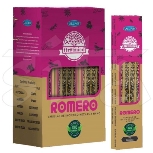 Caja de Incienso Masala x12 ROMERO 25gr ORGANICO Ullas