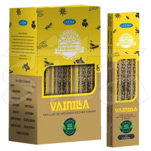 Caja de Incienso Masala x12 VAINILLA 25gr ORGANICO Ullas