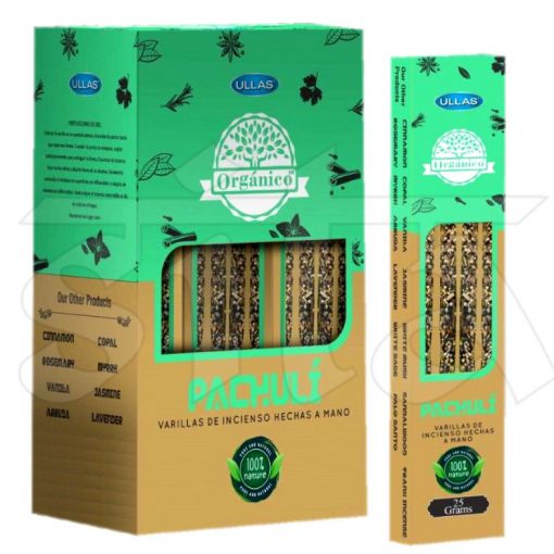 Caja de Incienso Masala x12 PACHULI 25gr ORGANICO Ullas